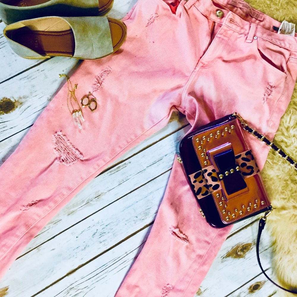 Peachy Pink Zara Jeans